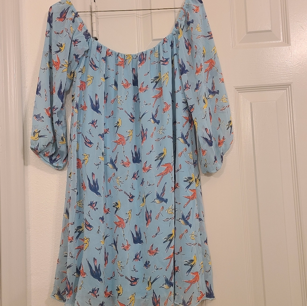 Printed Blue Chiffon Maternity Tunic